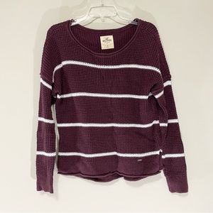 Hollister Maroon Stripe Sweater Size S